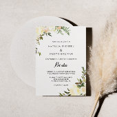 Eenvoudig elegante botanische bruiloft kaart