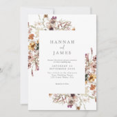 Eenvoudig elegante botanische bruiloft kaart (Voorkant)