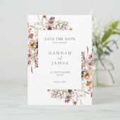 Eenvoudig elegante botanische bruiloft save the date (Staand voorkant)