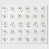 Eenvoudig elegante bruidbruinbruidegom Names Heart Cadeaupapier (Vlak)