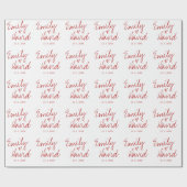 Eenvoudig elegante bruidebruidegom Names Red Heart Cadeaupapier (Vlak)