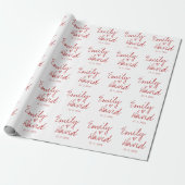 Eenvoudig elegante bruidebruidegom Names Red Heart Cadeaupapier (Uitgerold)
