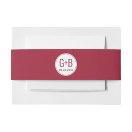 Eenvoudig elegante bruine initialen bruiloft uitnodigingen wikkel