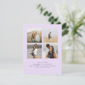 Eenvoudig elegante en vier foto's opslaan de datum save the date (Staand voorkant)