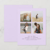 Eenvoudig elegante en vier foto's opslaan de datum save the date (Voorkant / Achterkant)