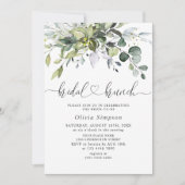 Eenvoudig Elegante Eucalyptus Bruidsbrunch Kaart (Voorkant)