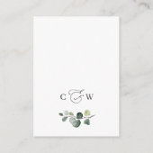 Eenvoudig Elegante Eucalyptus Bruiloft QR Code Det Informatiekaartje (Achterkant)