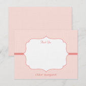 Eenvoudig elegante flatbedkaart - Roze Bedankkaart (Voorkant / Achterkant)