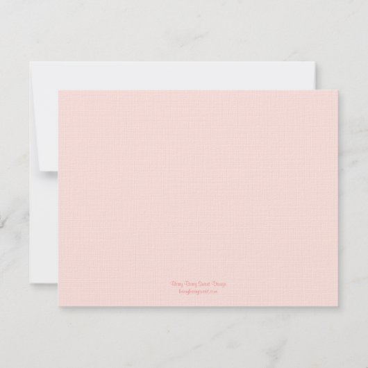 Eenvoudig elegante flatbedkaart - Roze Bedankkaart (Achterkant)