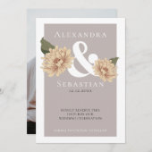 Eenvoudig elegante Floral Wedding sparen de Datum Save The Date (Voorkant / Achterkant)