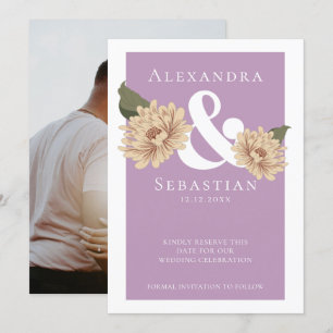 Eenvoudig elegante Floral Wedding sparen de Datum Save The Date