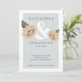 Eenvoudig elegante Floral Wedding sparen de Datum Save The Date (Staand voorkant)