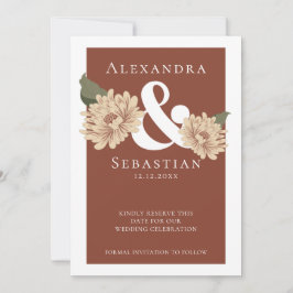 Eenvoudig elegante Floral Wedding sparen de Datum Save The Date