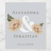 Eenvoudig elegante Floral Wedding sparen de Datum Wijn Etiket (Enkel label)