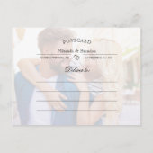 Eenvoudig elegante foto-bruiloft Sla de datumkaart Aankondigingskaart (Achterkant)