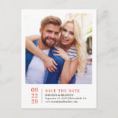 Eenvoudig elegante foto-bruiloft Sla de datumkaart Aankondigingskaart (Voorkant)