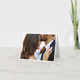 Eenvoudig Elegante Foto Huwelijk Vooraf Geschreven Bedankkaart
