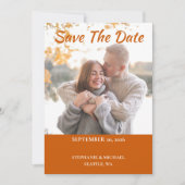 Eenvoudig elegante fotobruiloft bespaart de Kaart  (Voorkant)