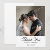 Eenvoudig elegante fotoweddenschap Hartelijk dank Bedankkaart (Voorkant / Achterkant)