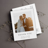 Eenvoudig elegante fotoweddenschap Hartelijk dank Briefkaart