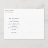 Eenvoudig elegante fotoweddenschap Hartelijk dank Briefkaart (Achterkant)