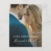 Eenvoudig elegante fotoweddenschap Hartelijk dank Briefkaart (Voorkant)