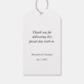 Eenvoudig elegante fotoweddenschap Hartelijk dank Cadeaulabel (Achterkant)