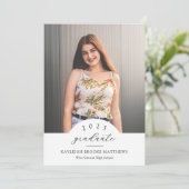 Eenvoudig Elegante Gebogen Afstudeerfeest Kaart (Staand voorkant)