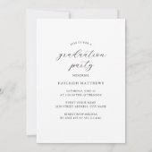 Eenvoudig Elegante Gebogen Afstudeerfeest Kaart (Achterkant)