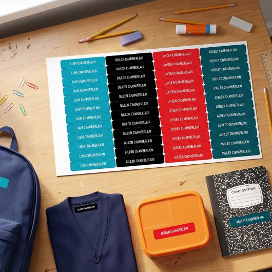 Eenvoudig Elegante Gekleurde Jongen Kleur Gecodeer Labels