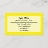 Eenvoudig elegante gele oude letters visitekaartje (Achterkant)