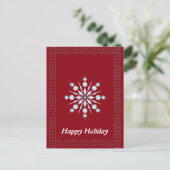 Eenvoudig elegante glitter Border Snowflake Kerstm Feestdagenkaart (Staand voorkant)