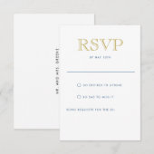 Eenvoudig elegante Gold Vertical Briefkaart RSVP-k (Voorkant / Achterkant)