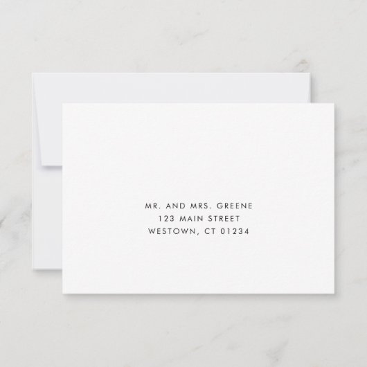 Eenvoudig elegante Gold Vertical Briefkaart RSVP-k (Achterkant)