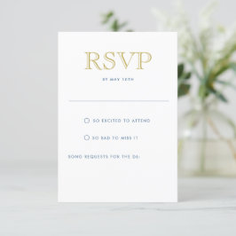Eenvoudig elegante Gold Vertical Briefkaart RSVP-k