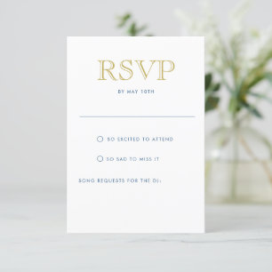Eenvoudig elegante Gold Vertical Briefkaart RSVP-k