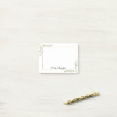 Eenvoudig Elegante Groene Bloemen Post-it® Notes (Op bureau)