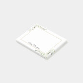 Eenvoudig Elegante Groene Bloemen Post-it® Notes (Schuin)