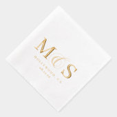 Eenvoudig Elegante Huwelijk Initialen ID1022 Folie Servetten (Rechts)
