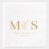 Eenvoudig Elegante Huwelijk Initialen ID1022 Folie Servetten (Voorkant)