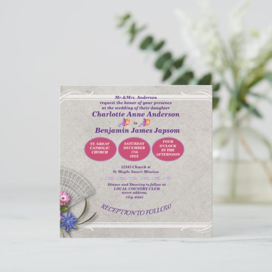 Eenvoudig elegante Japanse bruiddans Kaart (Staand voorkant)