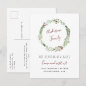 Eenvoudig elegante kerstgeschreeuw-kalligrafie aankondigingskaart (Voorkant / Achterkant)