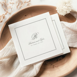 Eenvoudig Elegante Klassieke Trouw Monogram Servet