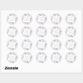 Eenvoudig elegante Lila Waterverf Floral Wedding Ronde Sticker (Vel)