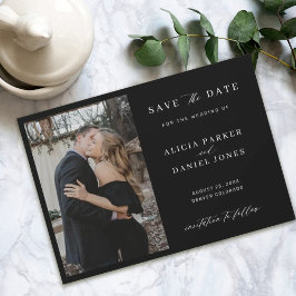 Eenvoudig elegante, minimalistische fotobruiloft,  save the date