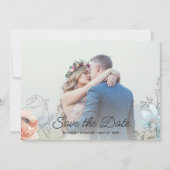 Eenvoudig elegante moderne fotobruiloft save the date (Voorkant)