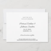 Eenvoudig elegante moderne fotobruiloft save the date (Achterkant)