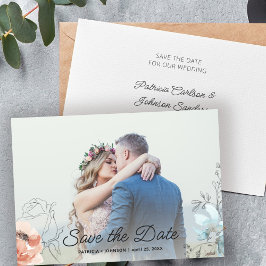 Eenvoudig elegante moderne fotobruiloft save the date