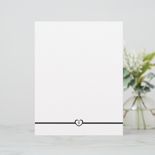 Eenvoudig elegante monogrammed Stationery - Black (Staand voorkant)