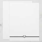 Eenvoudig elegante monogrammed Stationery - Black (Voorkant / Achterkant)